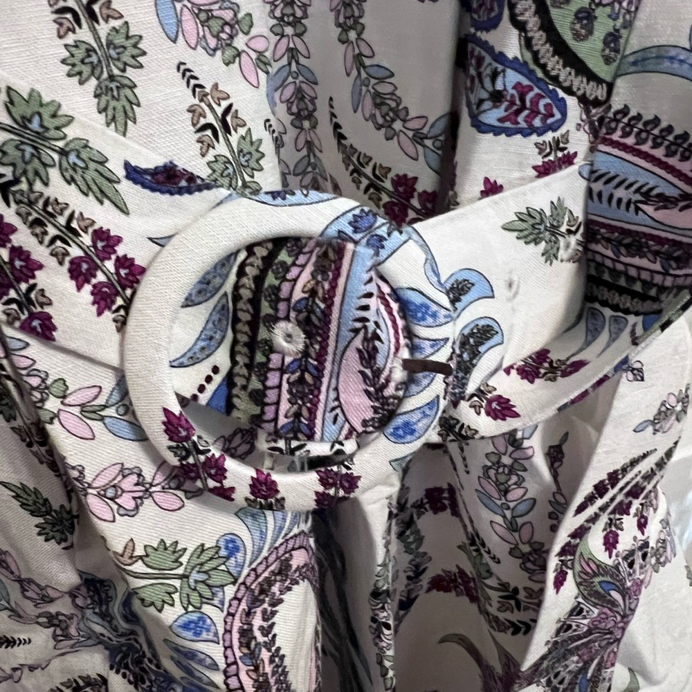LOFT Petite Paisley Print Linen Blend Women's Dress. Size 10P NWT Retail $99.95 - Picture 5 of 8